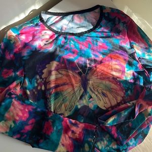 long sleeve butterfly shirt